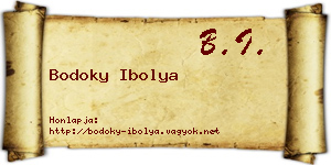 Bodoky Ibolya névjegykártya